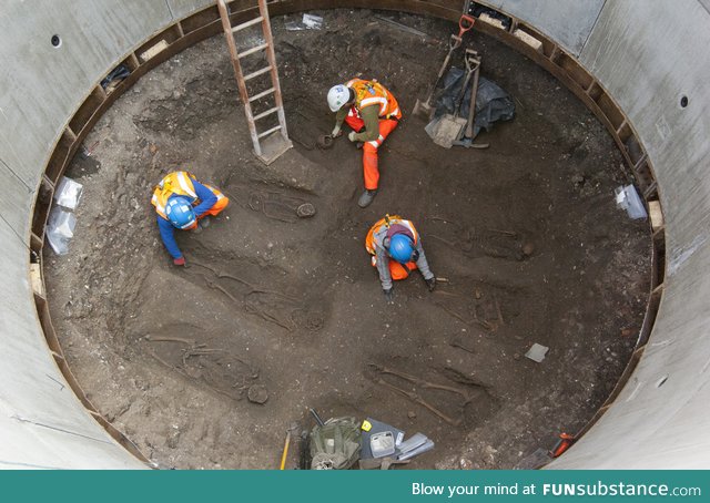 A tunnel project beneath London uncovered a Medieval burial site