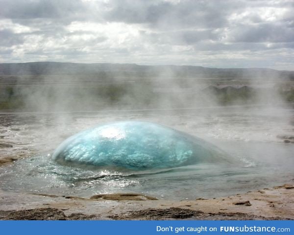 A geyser about to erupt