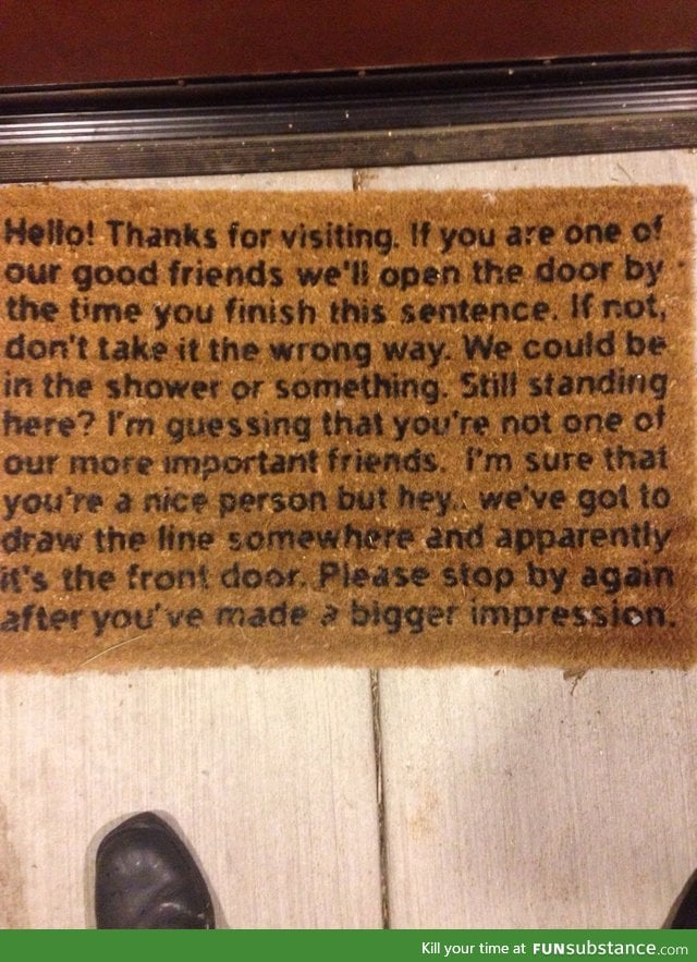 I've been judged by a floor mat