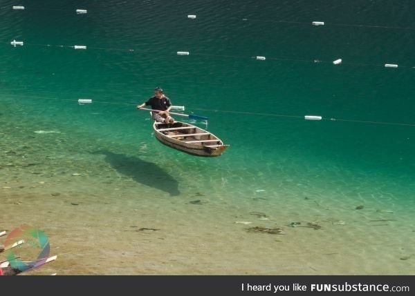 Boat on a clear river
