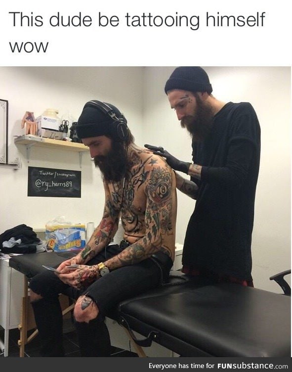 I guess that's how artists got so many tattoos