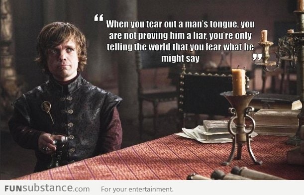 Tyrion on censorship