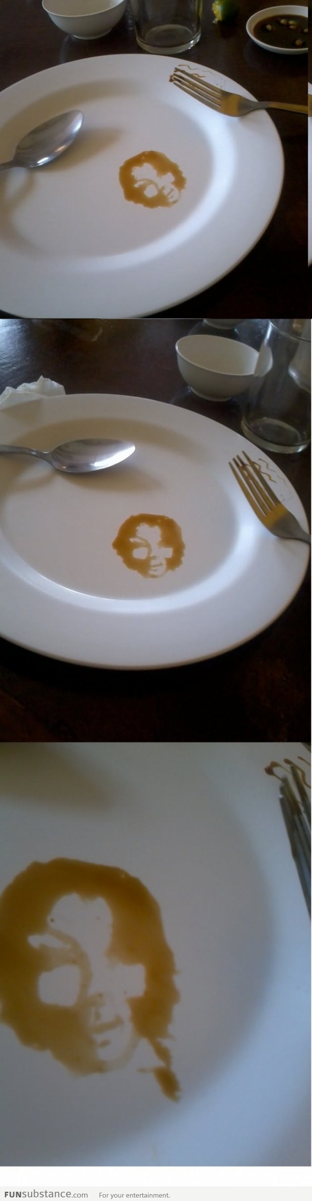 Face on the plate