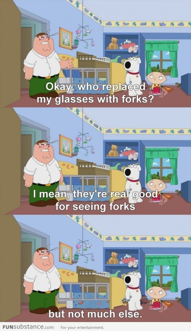 Peter Griffin and his new glasses!