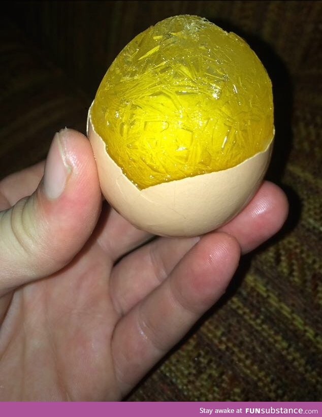To people who didnt know, this is what a frozen egg looks like