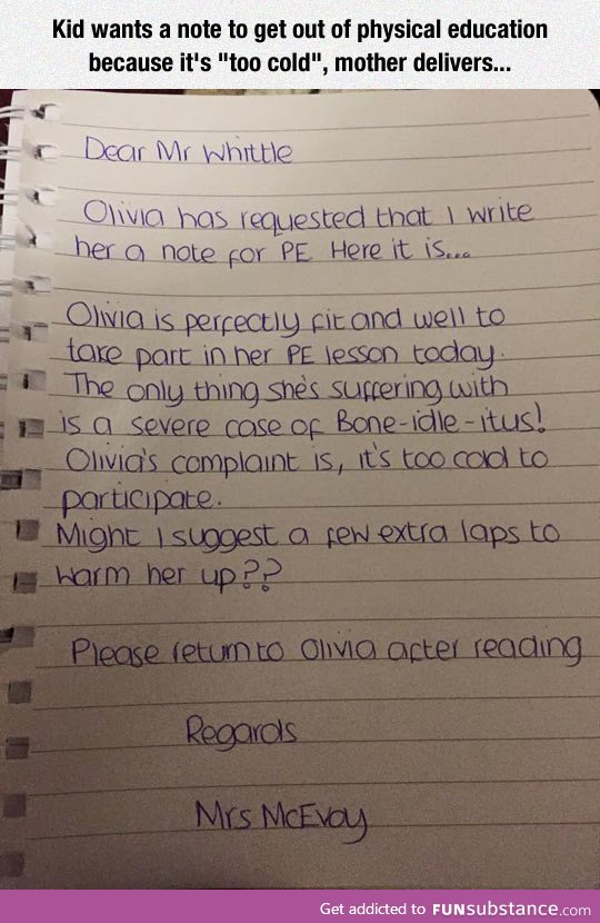Olivia's Note Request