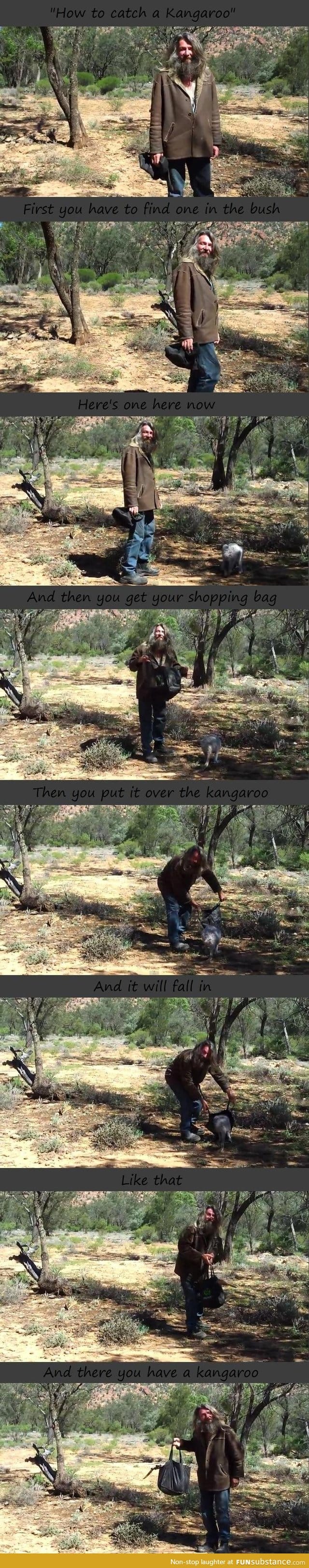 A handy guide to catch a kangaroo