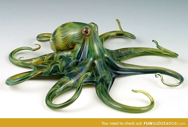 Hand blown glass octopus