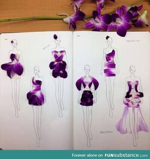Designing fashion with flower petals