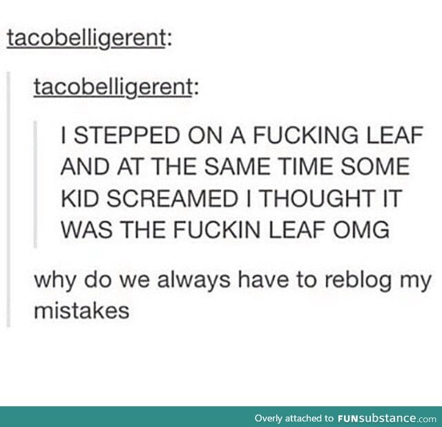 *screams back at the leaf*