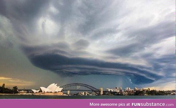 So the storm in Sydney today looks like an epic spaceship