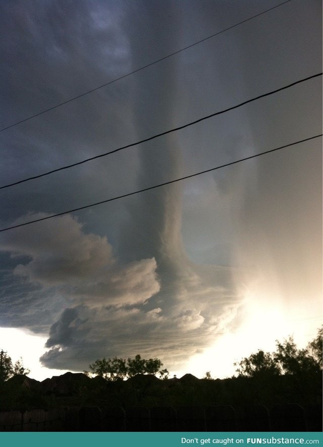 Crazy supercell cloud in north Texas