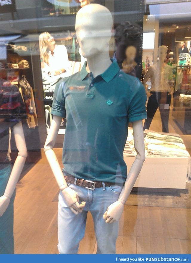 A mannequin that adequately reflects how buff I look in polo shirts