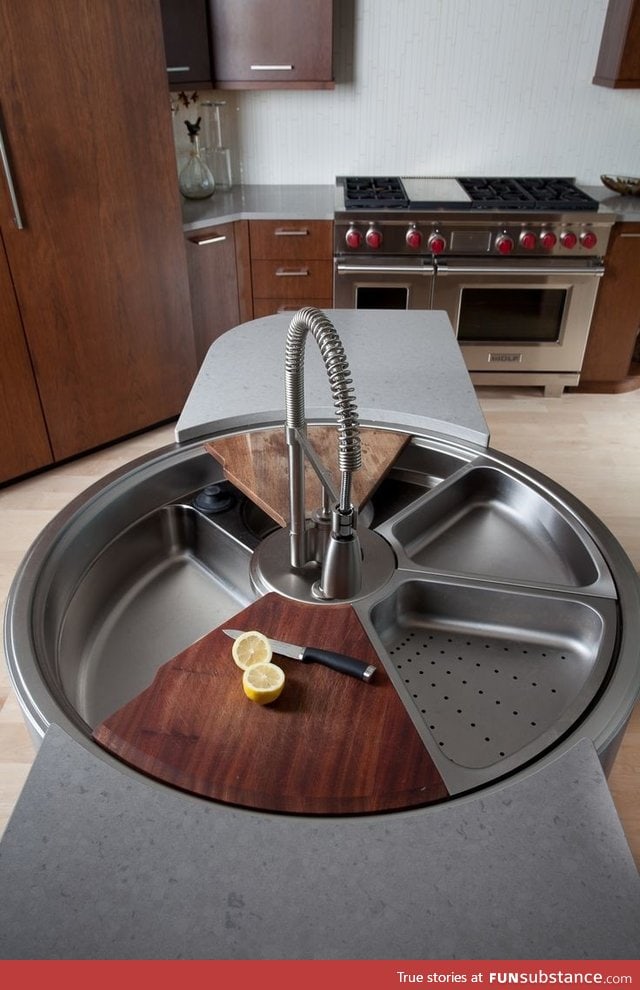 A rotating sink