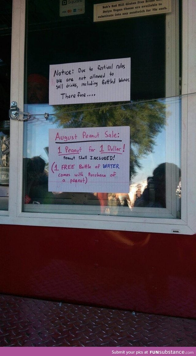 Music festival in 90 degree weather wouldn't allow venders to sell beverages