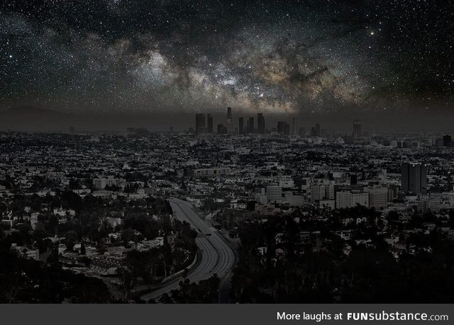 Los Angeles, California with no light pollution