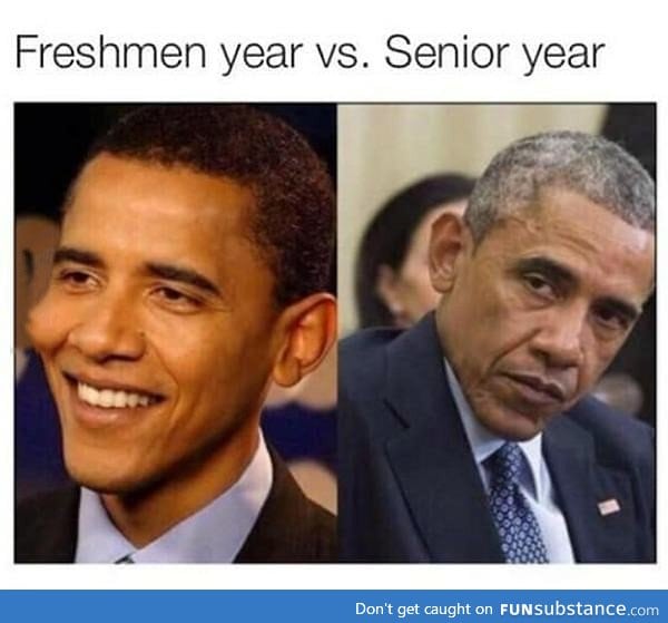 Freshman year vs Senior year