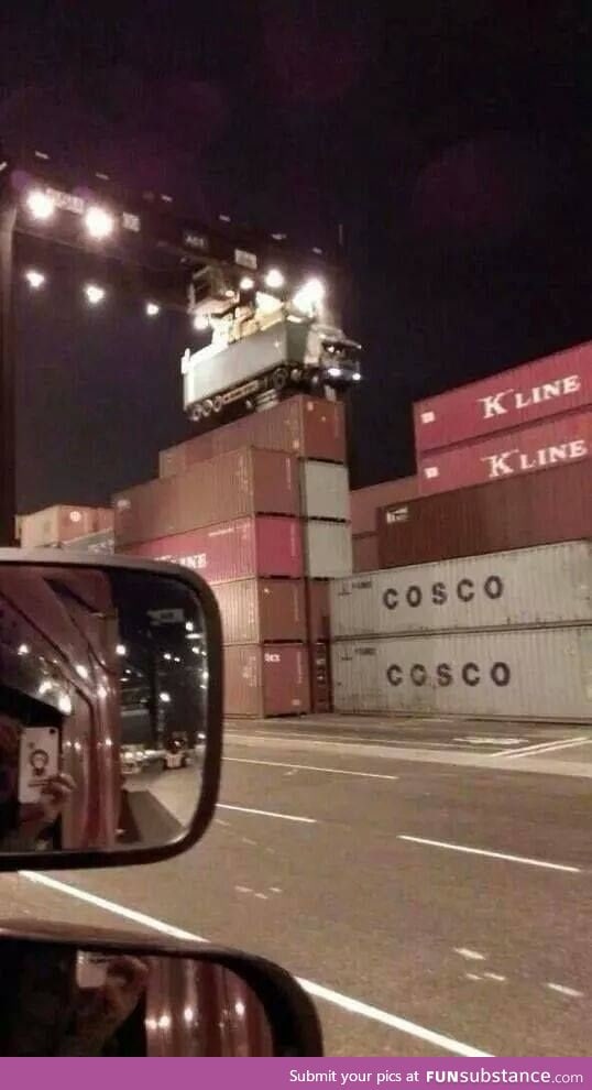 What happens when you forget to detach the shipping container from your truck
