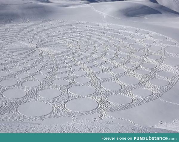An engineer made these in the snow with nothing but his footprints