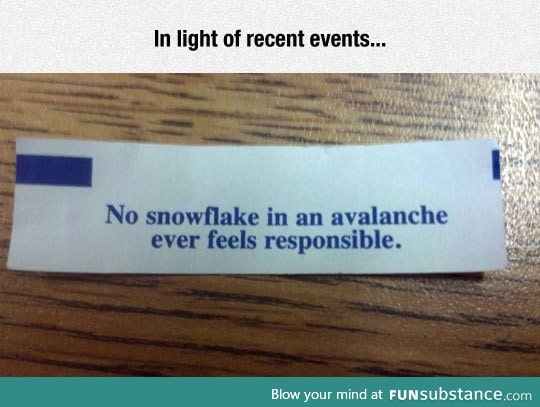 Snowflake in an avalanche