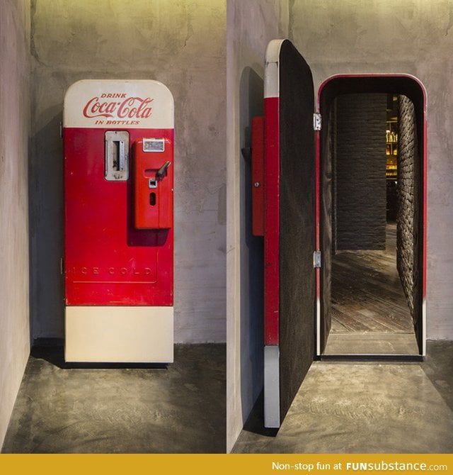 A bar hidden behind an old Coca-Cola machine in Shanghai