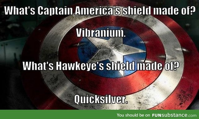 What's hawkeye's shield made of?