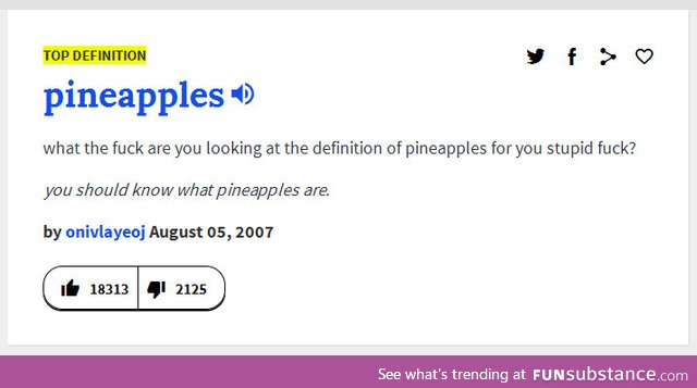 Urban Dictionary's definition of "pineapples"