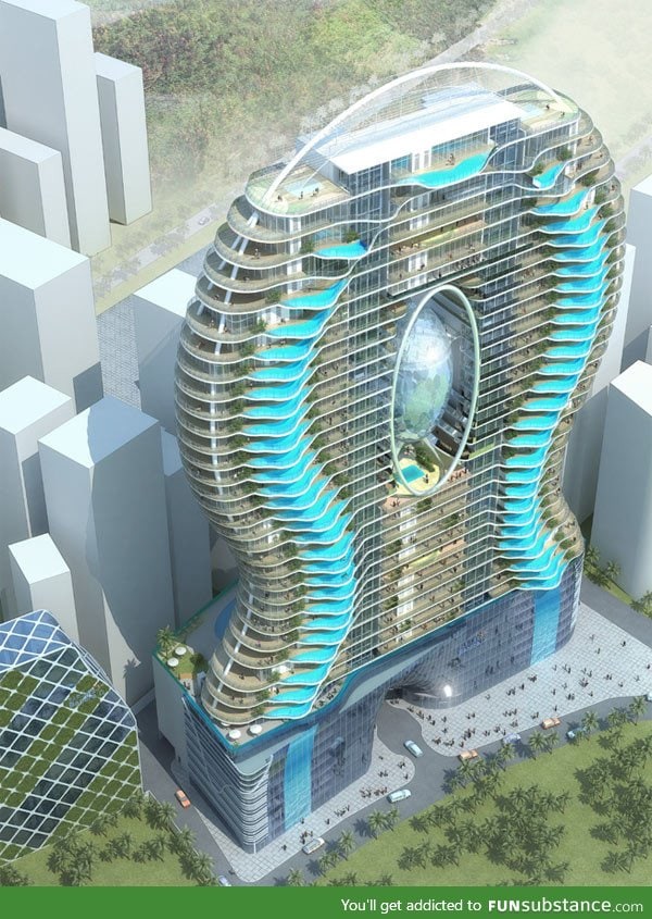 Proposed hotel in Mumbai, where every room has a personal pool