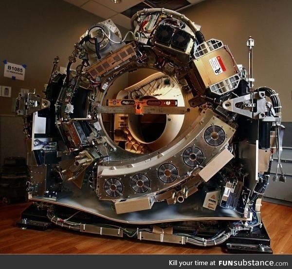 This is what a CT Scanner looks like without the casing