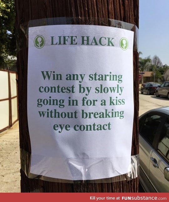 Simple trick for winning any staring contest