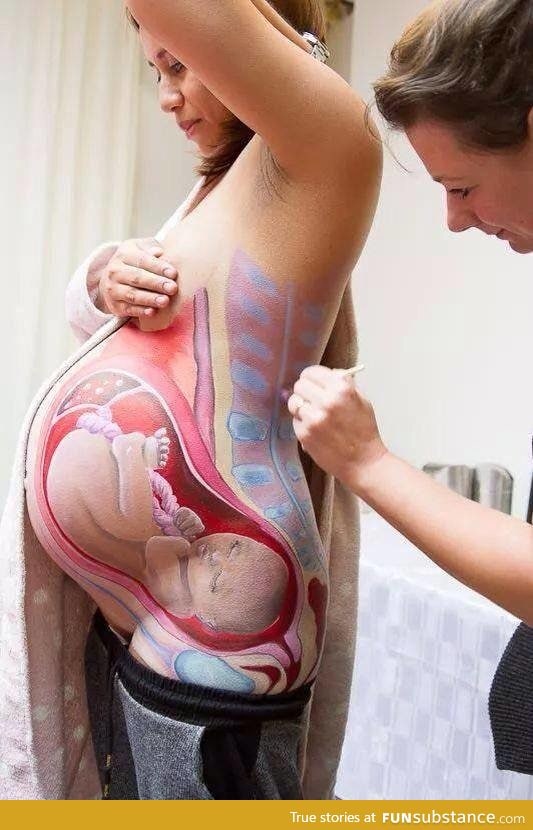 Baby in the womb... Painted from the outside