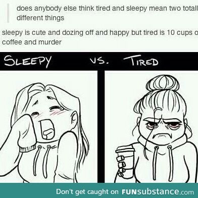 sleepy vs tired
