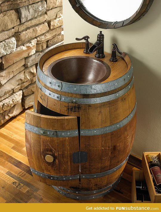 Made from an old wine barrel