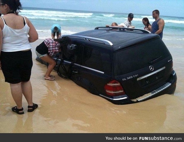 Do not park on the beach