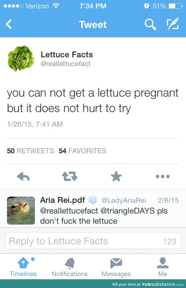 Lettuce can't get pregnant