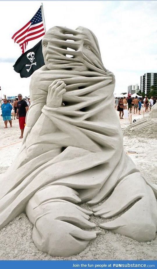Impossible sand sculpture