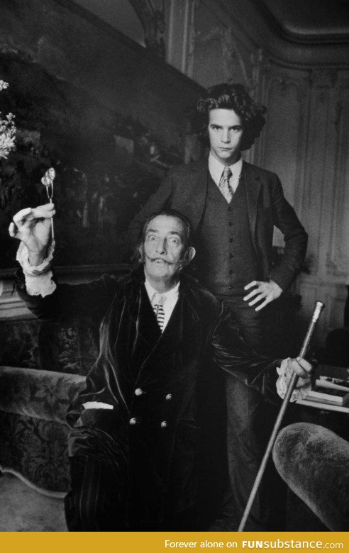 Salvador Dalí and a young Yves Saint Laurent