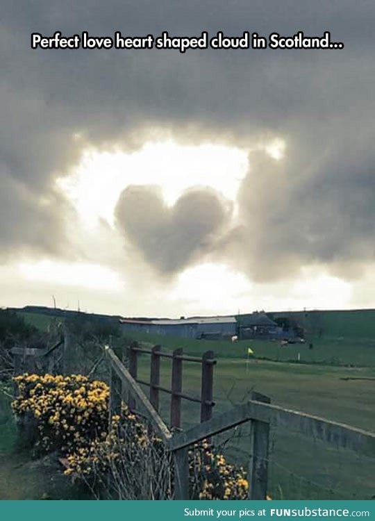 Perfect heart shaped cloud