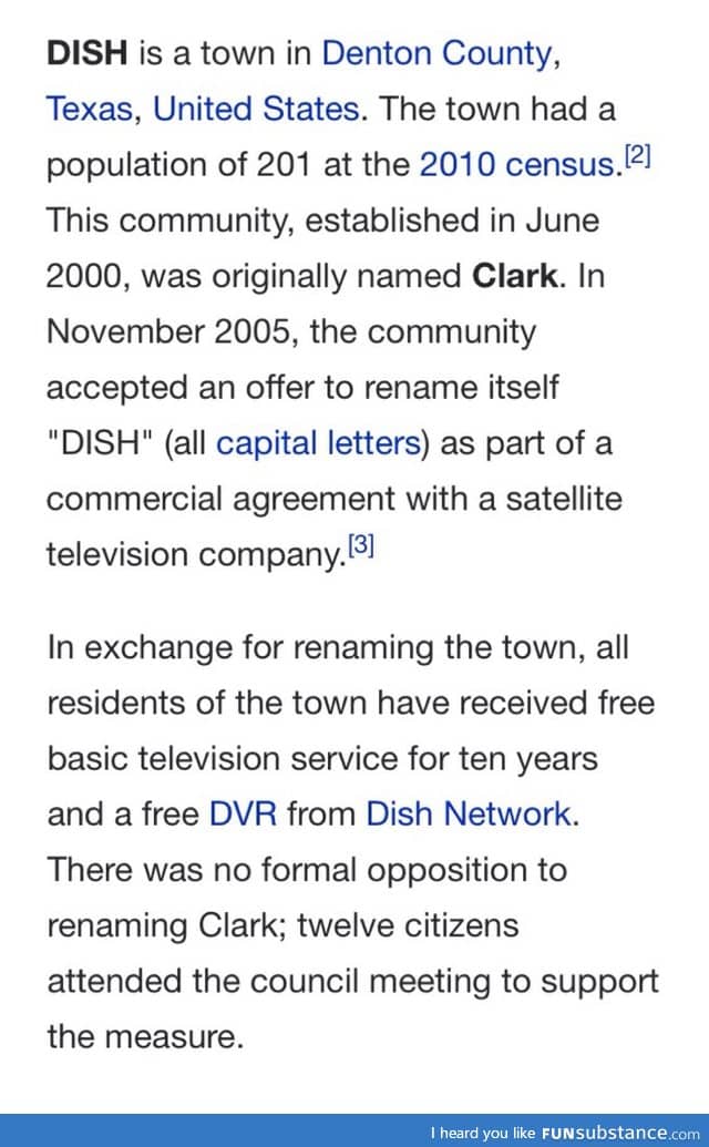 The town of DISH