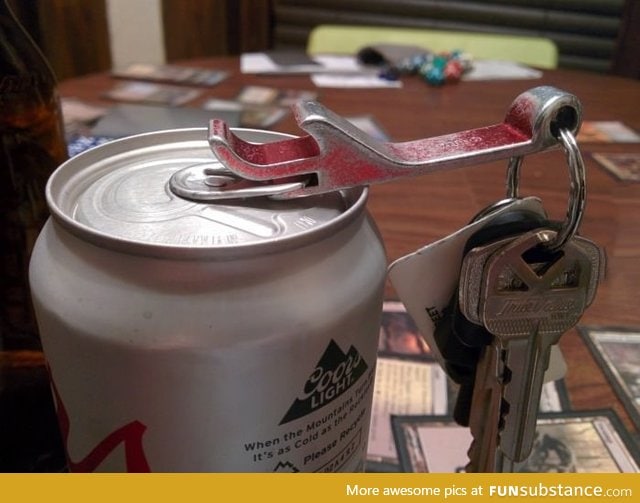 Life pro tip: What the slot is for on your keychain bottle opener