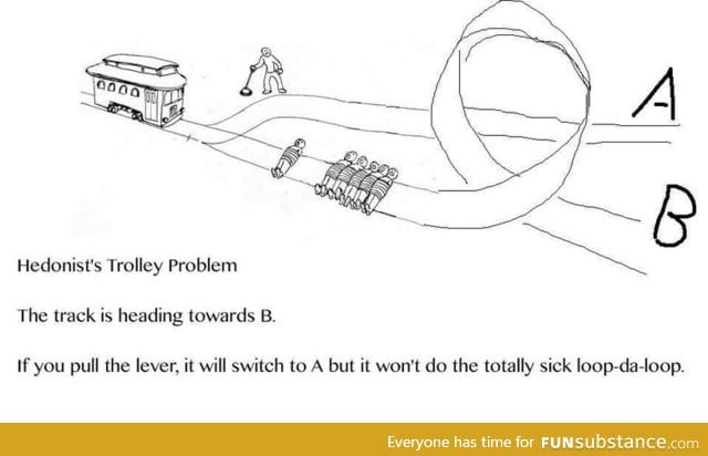 Toughest Hedonist's Trolley problem