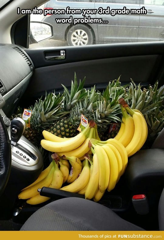 13 pineapples and 6 bunches of bananas