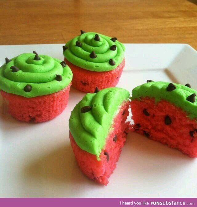 Watermelon cupcakes