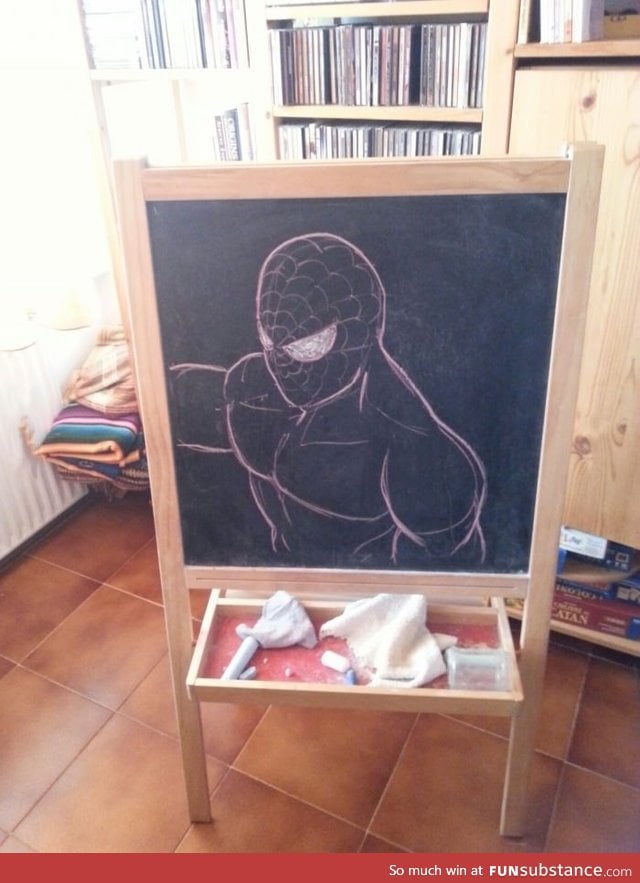 My daughter wanted me to draw Spiderman. I think it's pretty close