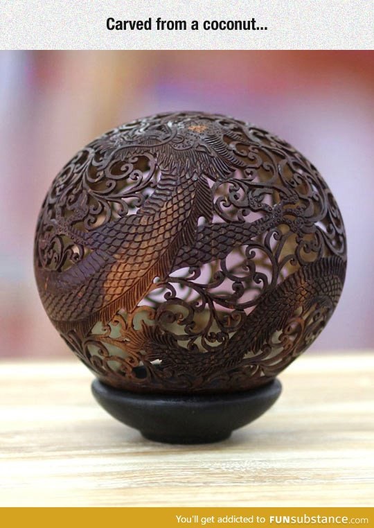 Just a fancy carved coconut