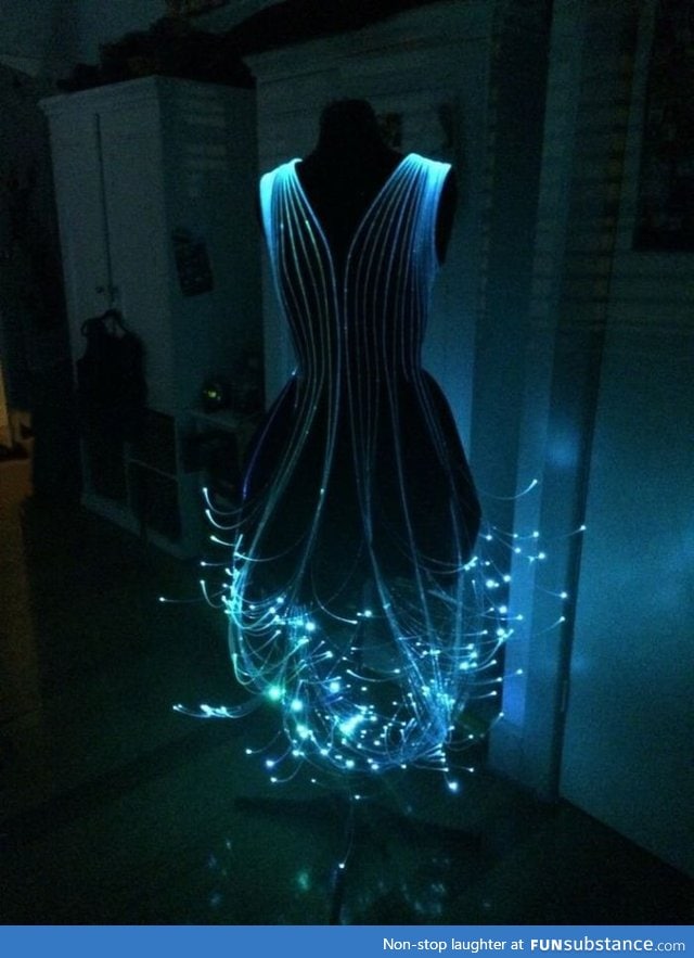 Amazing dress made out of fiber optics