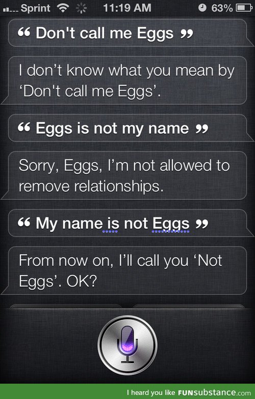 "My name is not Eggs"