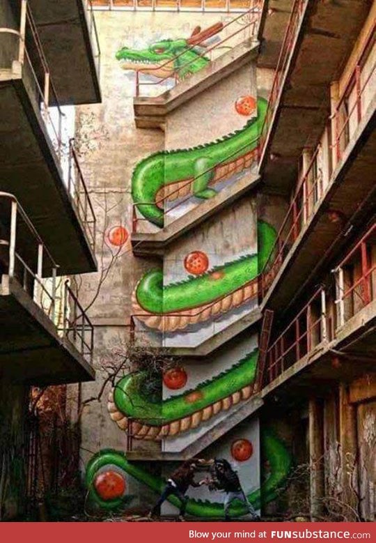 Amazing dragon ball staircase art