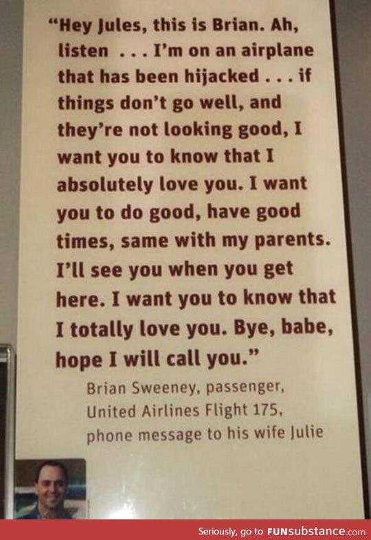 A phone message left by a passenger of flight 175