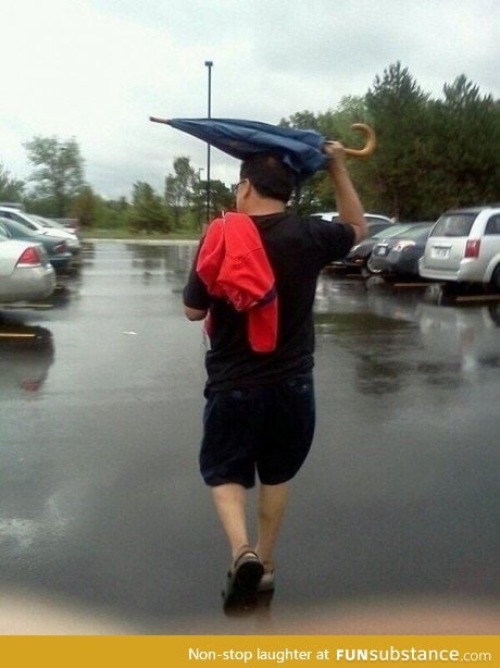 If only he had something to keep him dry